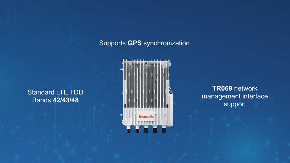 Baicells Nova-436 outdoor 1W TDD eNodeB with 4×1W LTE base station and carrier aggregation, available from Winncom Technologies.