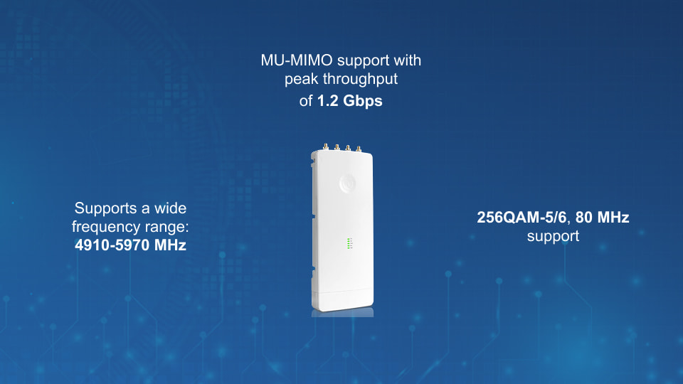 Cambium ePMP 3000 MU-MIMO access point with GPS sync, 4x4 sector antenna, high scalability and interference mitigation, from Winncom Technologies.