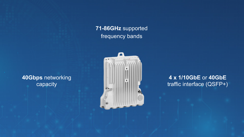 Ceragon FibeAir IP-50E 20Gbps E-Band radio with XPIC and multiband support, offered by Winncom Technologies.