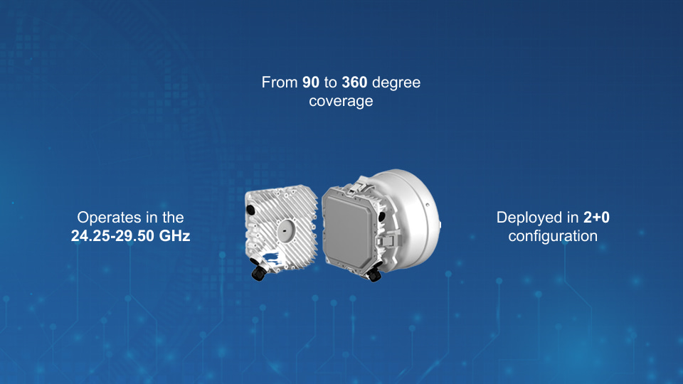 Intracom WiBAS G5 evo-BS compact base station for FWA networks with 24–29 GHz PtMP connectivity, available from Winncom Technologies.