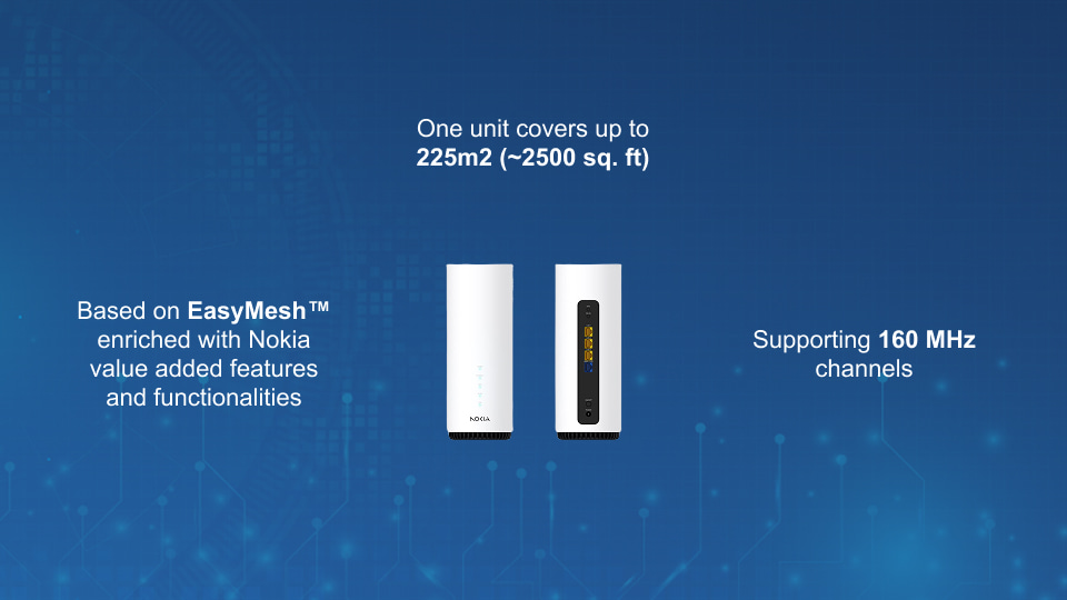 Nokia WiFi Beacon G6 dual-band Wi-Fi 6 mesh access point with 2.5G WAN, EasyMesh support, and expandable whole-home coverage, from Winncom Technologies.