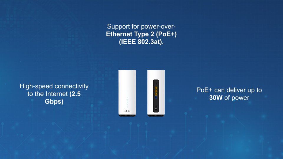 Nokia WiFi Beacon G6.2 dual-band Wi-Fi 6 mesh access point with PoE+, 2.5G WAN, and EasyMesh networking, available from Winncom Technologies.