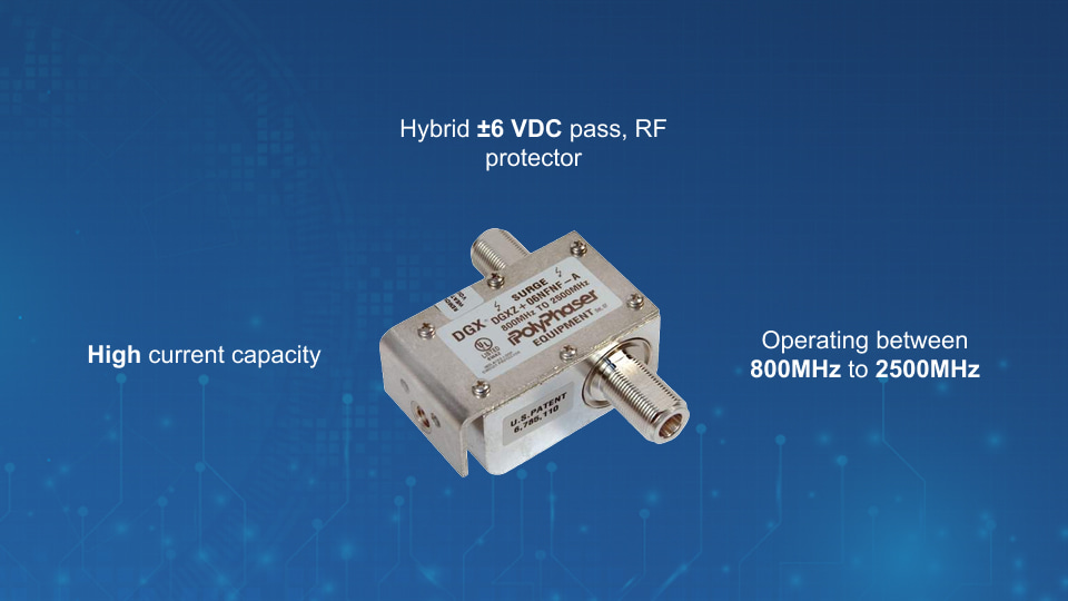 PolyPhaser DGXZ+06NFNF-A 6VDC Pass RF Lightning Protector, 800 MHz–2.5 GHz, N-Female to N-Female | Winncom Technologies.