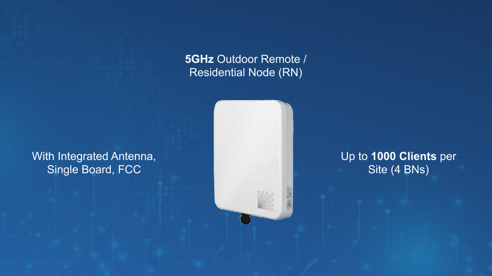 Tarana G1 5GHz Outdoor Remote/Residential Node with integrated antenna, single board, FCC certified, from Winncom Technologies.