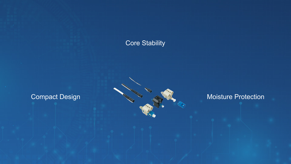 AFL FASTConnect field-installable fiber optic connectors with pre-polished, pre-cleaved fiber stubs.