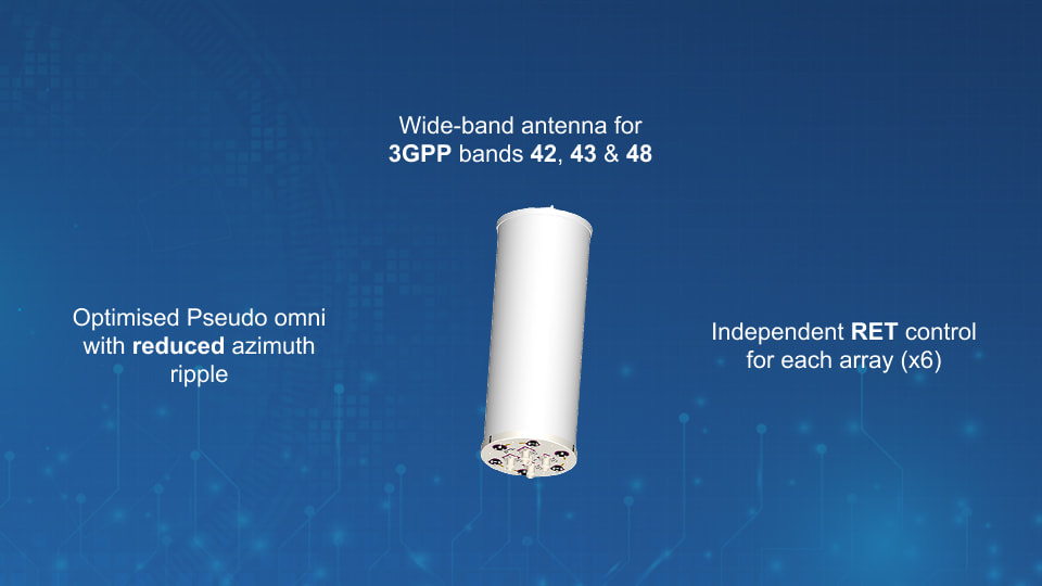 AW3672 4-Port 3400–3800 MHz Omnidirectional Antenna for CBRS and C-Band | Winncom Technologies