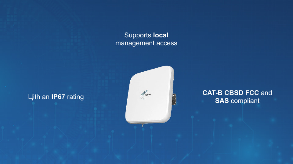 Airspan AirSpot 5410 LTE Outdoor CPE supporting Bands B42H, B43L, B48 with CAT12 and PoE | Winncom Technologies