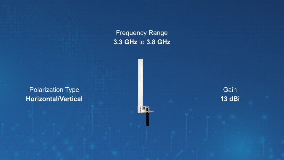 KPPA-3GHZ-DPOMA 3GHz 13 dBi Dual Polarity Omni Antenna | Winncom Technologies